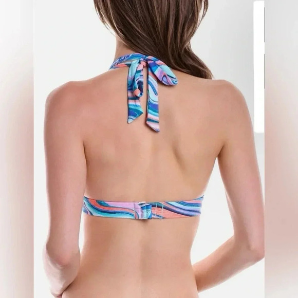 La Blanca Crystal Cove Shirred Strap Over The Shoulder Top & Shirred Hipster - Picture 4 of 9